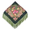 Women Floral Printed Scarf Fringed Square Scarves Handkerchief Head Wraps Travel Shawl (Color : Army Green) view 1