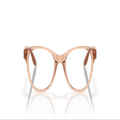 Oakley Youth OY8022 Humbly Prescription Eyewear Frames, Polished Transparent Sepia/Demo Lens, 46 mm