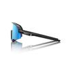 100% Slendale Sunglasses - Matte Black; HiPER Blue Multilayer Mirror view 2