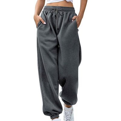 Cinch Bottom Sweatpants for Women with Pockets High Waisted Baggy Casual Workout Running Yoga Gym Sweatpants Women