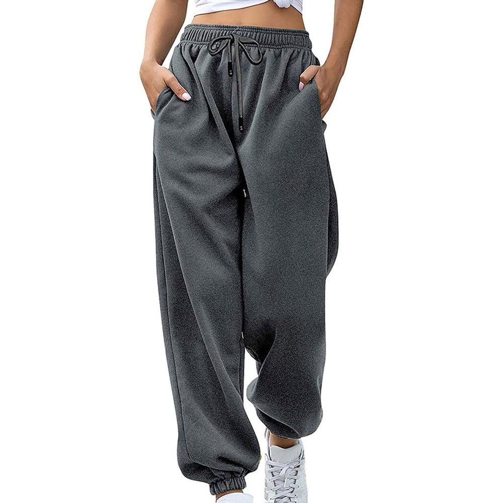 Cinch Bottom Sweatpants for Women with Pockets High Waisted Baggy Casual Workout Running Yoga Gym Sweatpants Women