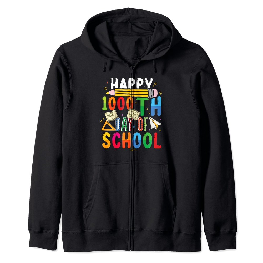 1000 days of school Student Kids Happy 1000th day of school Zip Hoodie