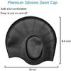 Latest Designed Long Hair Silicone Swim Cap, Keeps Hair Clean with Ear Protector,Waterproof Silicone Swimming Cap for Adult Woman and Men view 2