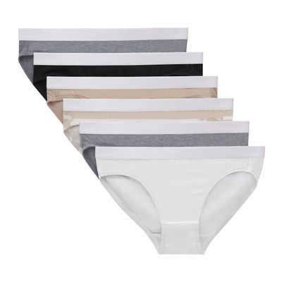 Hanes Girls' Originals Girls' Bikini Underwear, Bikini Panties, Solids & Prints, 6-Pack