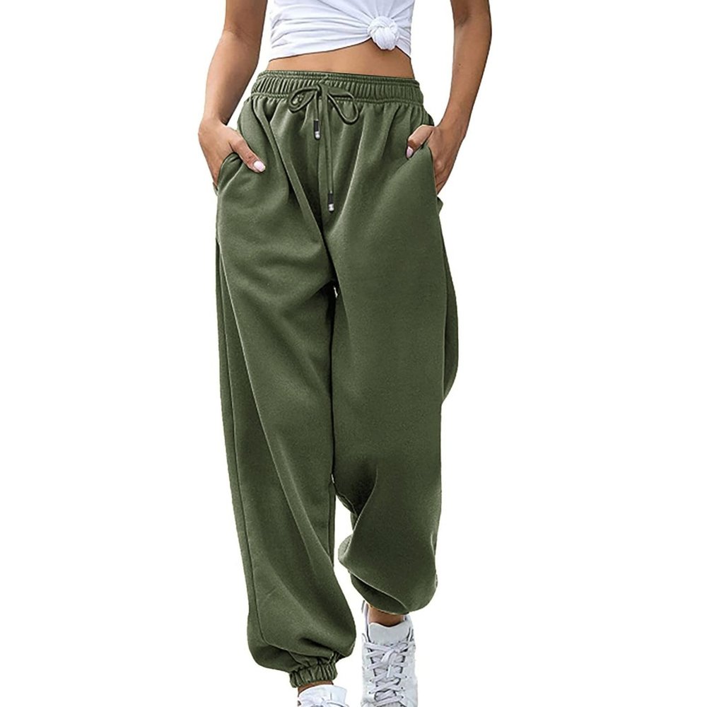 Cinch Bottom Sweatpants for Women with Pockets High Waisted Baggy Casual Workout Running Yoga Gym Sweatpants Women