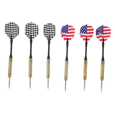 Gogogmee 6pcs Metal Flag Darts Indoor Darts for Adults for Recreational Games Enhanced Grip for Easy Use Random Styles Included