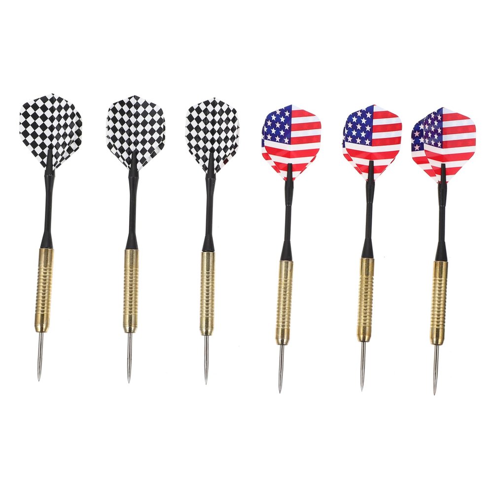Gogogmee 6pcs Metal Flag Darts Indoor Darts for Adults for Recreational Games Enhanced Grip for Easy Use Random Styles Included