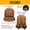 Carhartt Insulated 24 Can Two Compartment Cooler Backpack, Fully-Insulated Base, Durable Water-Resistant for Camping, Beach & Travel, Gravel view 2