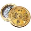 Antique Brass Finish Traveler's Pocket Poam Compass with a 100 -Year Calendar and Nautical Retro Style is a Useful Navigation Tool for Travelers. view 1