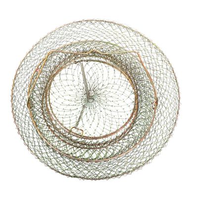 BIUDECO Portable Iron Fish Cage Spring Door Lobster Net Saltwater Fishing Basket Outdoor Crab and Catching Supplies