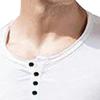 SWJGLITTR Mens Muscle Slim Henley T Shirts Lightweight Slim Fit Crewneck T-Shirts Athletic Button Henleys Short Sleeve (White,Large) view 2