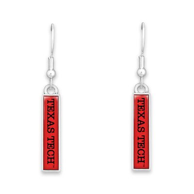 From the Heart Texas Tech Red Raiders Nameplate Earrings Silver Jewelry Gift TTU