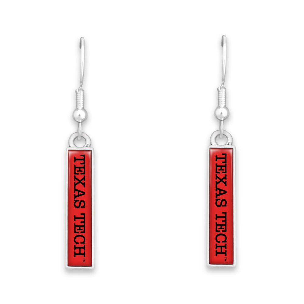 From the Heart Texas Tech Red Raiders Nameplate Earrings Silver Jewelry Gift TTU