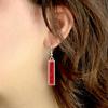 From the Heart Texas Tech Red Raiders Nameplate Earrings Silver Jewelry Gift TTU view 2