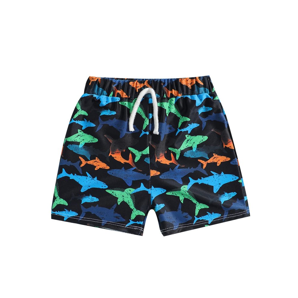 Boys 4t Bathing Suit Shorts Toddler Kids Infant Baby Boys Summer Print Shorts Beach Swimwear (Black, 6-12 Months)
