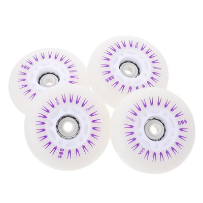 KOMBIUDA 4pcs Glowing Inline Skating Wheels Pu Roller Skates Wheel for Beginners and Pros Easy to Install Suitable for Indoor and Outdoor Use