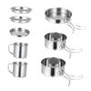 Gogogmee Portable Stainless Steel Camping Pot Set Outdoor Cookware Kit for People Lightweight and Durable for Hiking Picnics and Backpacking Easy to Clean and Convenient view 1