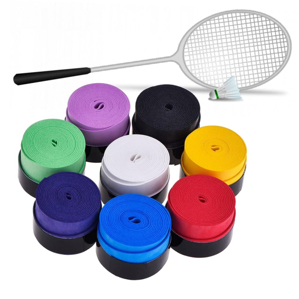 Anneome 10pc Sticky Sweatband Overgrip Tape for Badminton Tennis Rackets Smooth Adhesive Sweat Absorbing Anti-Slip Design Mixed Colors