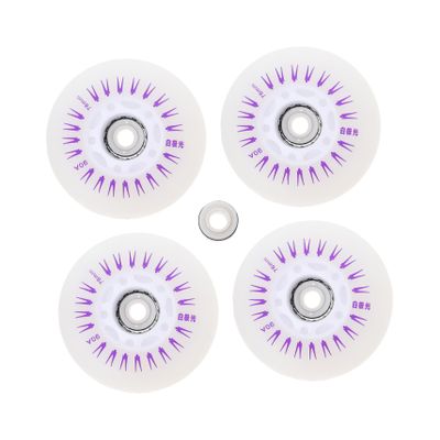 BCOATH 4pcs Glitter Inline Skates Wheels Roller Skate Lights Shockproof Wheel