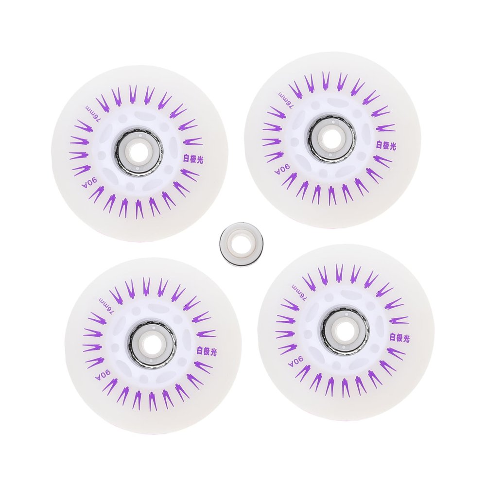 BCOATH 4pcs Glitter Inline Skates Wheels Roller Skate Lights Shockproof Wheel