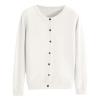Women Sweater Cardigan Round Neck Button Down Long Sleeve Classic Soft Pullover Cardigan (B-White, L) view 1
