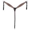 Comfytack Western Horse Breast Collar Hand Tooled Genuine American Leather Tack Dark Brown | Heavy Duty Adjustable Western Riding Breastplate for Trail Barrel Racing Ranch Show Horse view 1