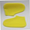 KOMBIUDA Silicone Shoe Covers Non-slip Rainproof Shoes Protector for Men and Women Durable Thicken Overshoes for Outdoor Activities Yellow s view 2