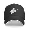 Bass Guitar Player Hat for Men Women Adjustable Sandwich Cap Black Dad Hat Outdoors view 2