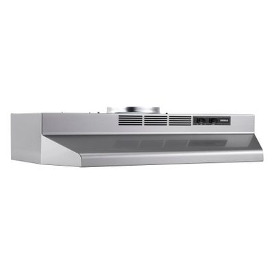 Broan-NuTone F4036SF 36-Inch Fingerprint Resistant Convertible Under-Cabinet Range Hood, 230 Max Blower CFM, 36", Stainless Finish with PrintGuard