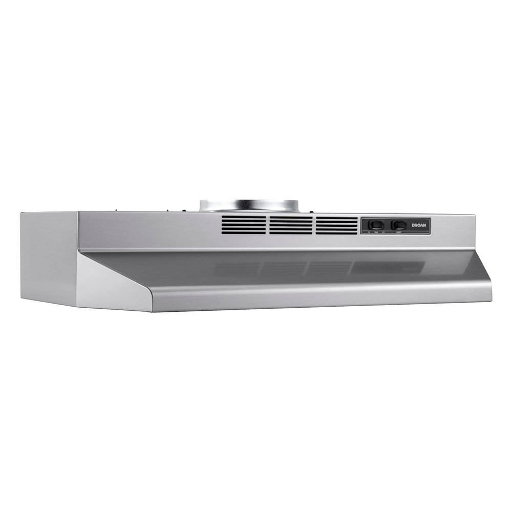 Broan-NuTone F4036SF 36-Inch Fingerprint Resistant Convertible Under-Cabinet Range Hood, 230 Max Blower CFM, 36", Stainless Finish with PrintGuard
