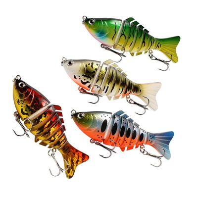 LIOOBO 4pcs Fishing Tackle Segment Bionic Lures Lightweight Portable Fishing Baits Kit
