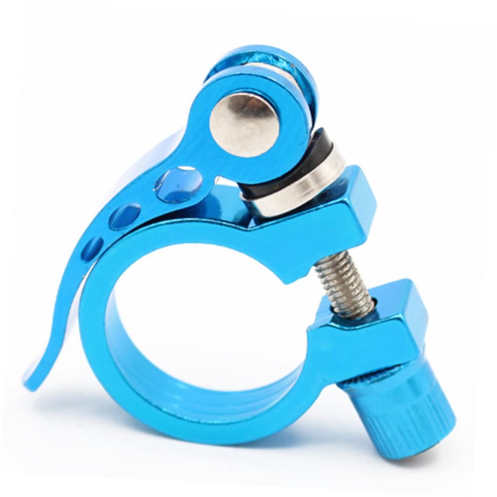 Anneome Aluminum Alloy Quick Release Seatpost Clamp for Bikes Easy Install Lightweight Blue Cycling Accessory