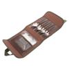 BCOATH Stainless Steel Cutlery Set 4-piece Picnic Utensil Set with Spoon Fork Chopsticks Plate Portable Camping Bbq Tableware Carry Bag Included Random Color