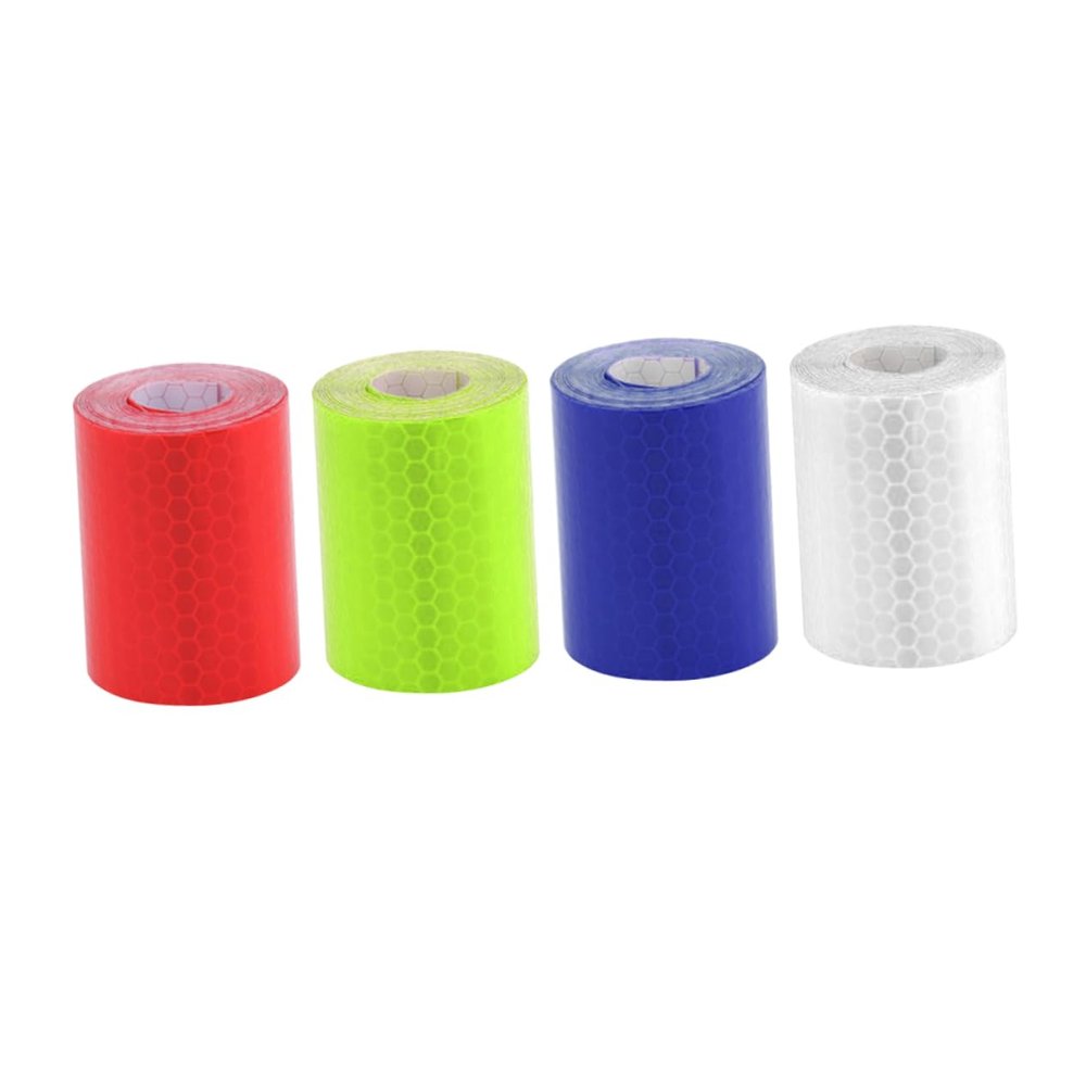 BESPORTBLE Night Riding Safety 4 Rolls Yellow Adhesive Reflective Tape 300cm/each for Boys and Girls' Backpack Rv Trailer