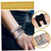 BESPORTBLE 3pcs Elastic Wrist Support Band for Weightlifting Sports Compression Strap for Injury Prevention Unisex for Yoga Basketball and Fitness Gray view 2