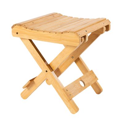 BESPORTBLE Portable Bamboo Folding Stool Lightweight Multi-Purpose Low Seat for Fishing Camping and Home Use Durable Handmade Wood Design