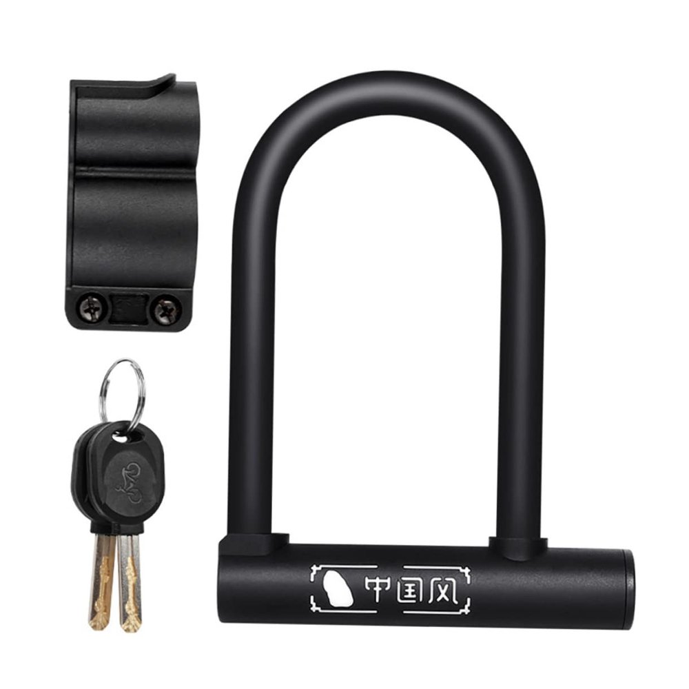 LIOOBO Anti-Theft u Lock for Bike Heavy Duty Mountain and Road Bicycle Security Lock with Easy Install Bracket and Protective Cover Keys Included for Outdoor Use