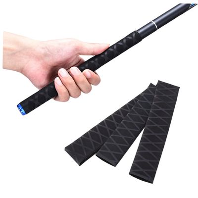 Hohopeti Non-Slip Protective Polyolefin Heat-Shrink Tube Fishing Rod Handle Sleeve Cover Comfortable Sweat-Absorbing Black Diameter