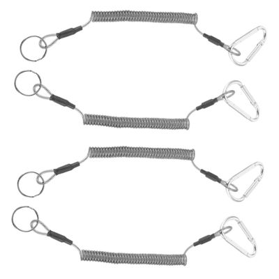 LIOOBO 4pcs Stretch Lanyard for Tools Coiled Lanyard Buckles for Outdoor Fishing