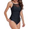 asntrgd Womens Tankini Sexy Mesh See Through Floral Print Swimsuit with Underwire 2 Piece Athletic High Waist Beach Swimdress view 4