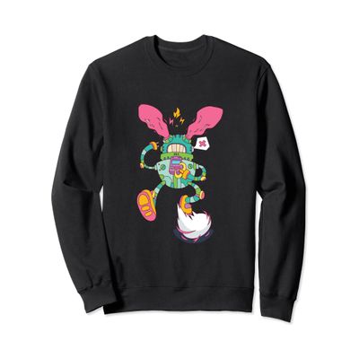 Crazy Cartoon Character Artificial Intelligence Concept Sweatshirt