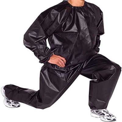 Sweat Suit For Losing Weight, Sauna Suit, Women's Sweat Suit, Long Sleeve Sweatshirt With Sweat Pants, Shiny Sauna Suit, Sports Set, Cycling Fitness Training Sauna Suits (Color : Black, Size : Large