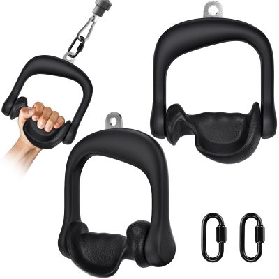 BeneLabel 2Pcs Ergonomic Grips D Handle Cable Attachment for Home Gym - Fits Your Hand Perfectly - Compatible with Cable Machines - 360 Rotation - 1000 lbs Weight Capacity