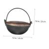 PRETYZOOM 1pc Outdoor Iron Hot Pot Lid Small Hanging Cookware for Ramen Soup and Stews Easy to Clean for Single Serving Cast Iron Design view 3