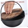 PRETYZOOM 1pc Outdoor Iron Hot Pot Lid Small Hanging Cookware for Ramen Soup and Stews Easy to Clean for Single Serving Cast Iron Design view 4