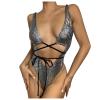 2024 One Piece Swimsuit Womens Bodysuit Snakeskin Sexy Sequin Shiny Bathing Suit Festival Dance Clothing Rave Outfit view 1