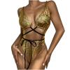 2024 One Piece Swimsuit Womens Bodysuit Snakeskin Sexy Sequin Shiny Bathing Suit Festival Dance Clothing Rave Outfit view 1