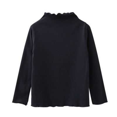 Toddler Girl's Long Sleeve Soft Knit Mock Turtleneck Slim Fit Pullover Sweater Top for 4~14T Kids (Black, 3-4 Years)