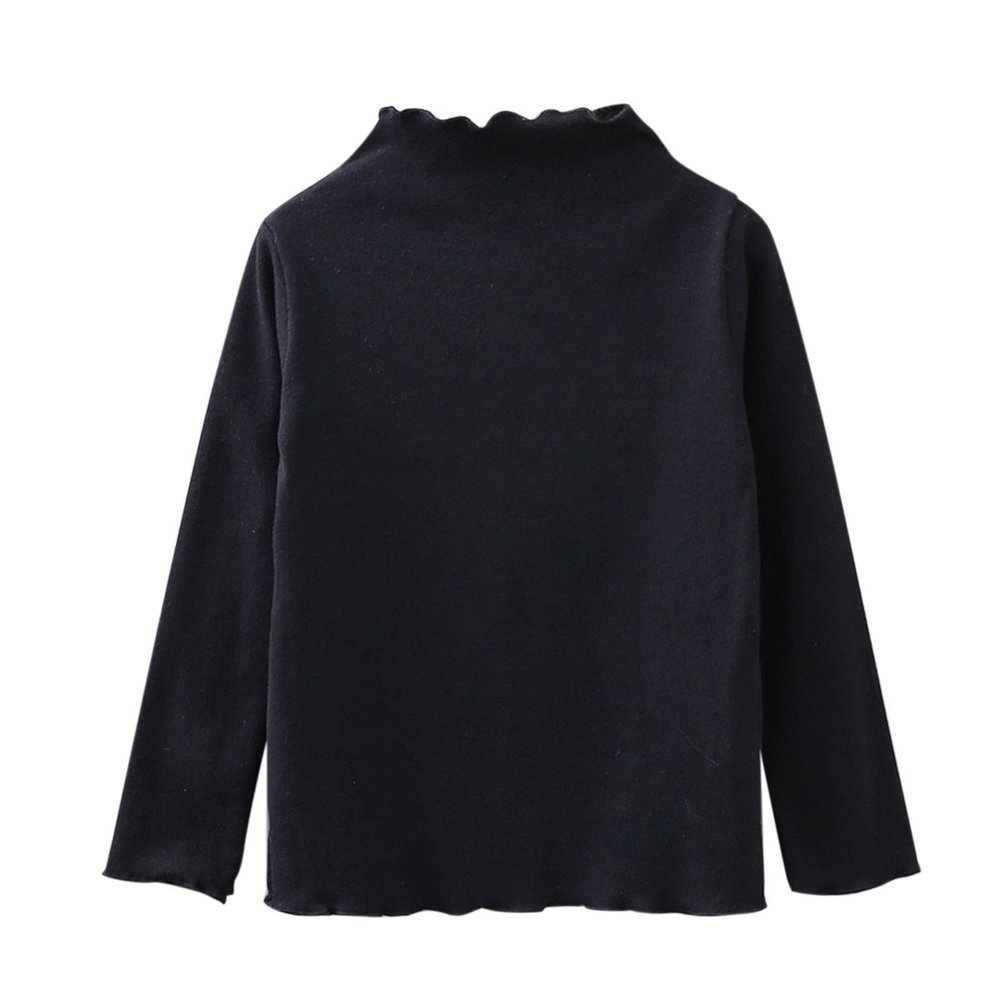 Toddler Girl's Long Sleeve Soft Knit Mock Turtleneck Slim Fit Pullover Sweater Top for 4~14T Kids (Black, 3-4 Years)