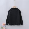 Toddler Girl's Long Sleeve Soft Knit Mock Turtleneck Slim Fit Pullover Sweater Top for 4~14T Kids (Black, 3-4 Years) view 2